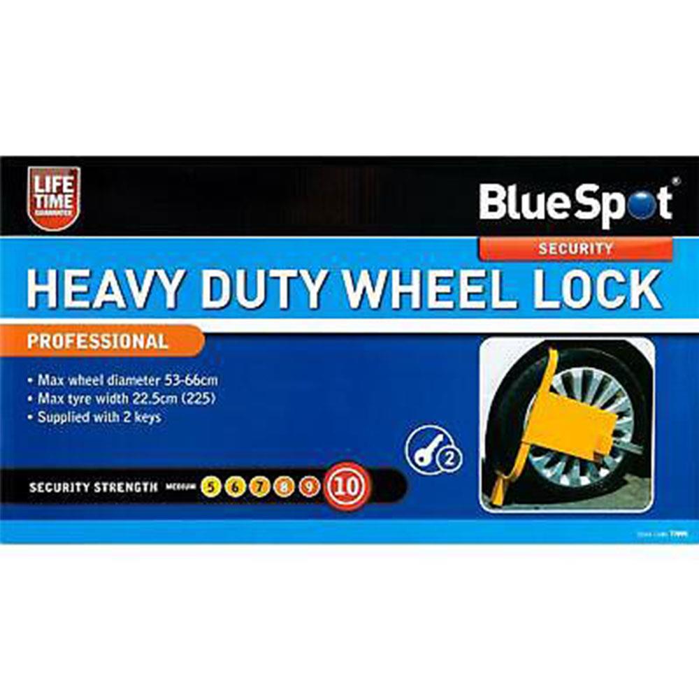 BlueSpot Heavy Duty Wheel Lock With 2 Keys 53-66cm - Yellow