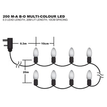 Premier Decoration Christmas LED Lights Multi Action Battery Operated With Timer 200 - Multicolour