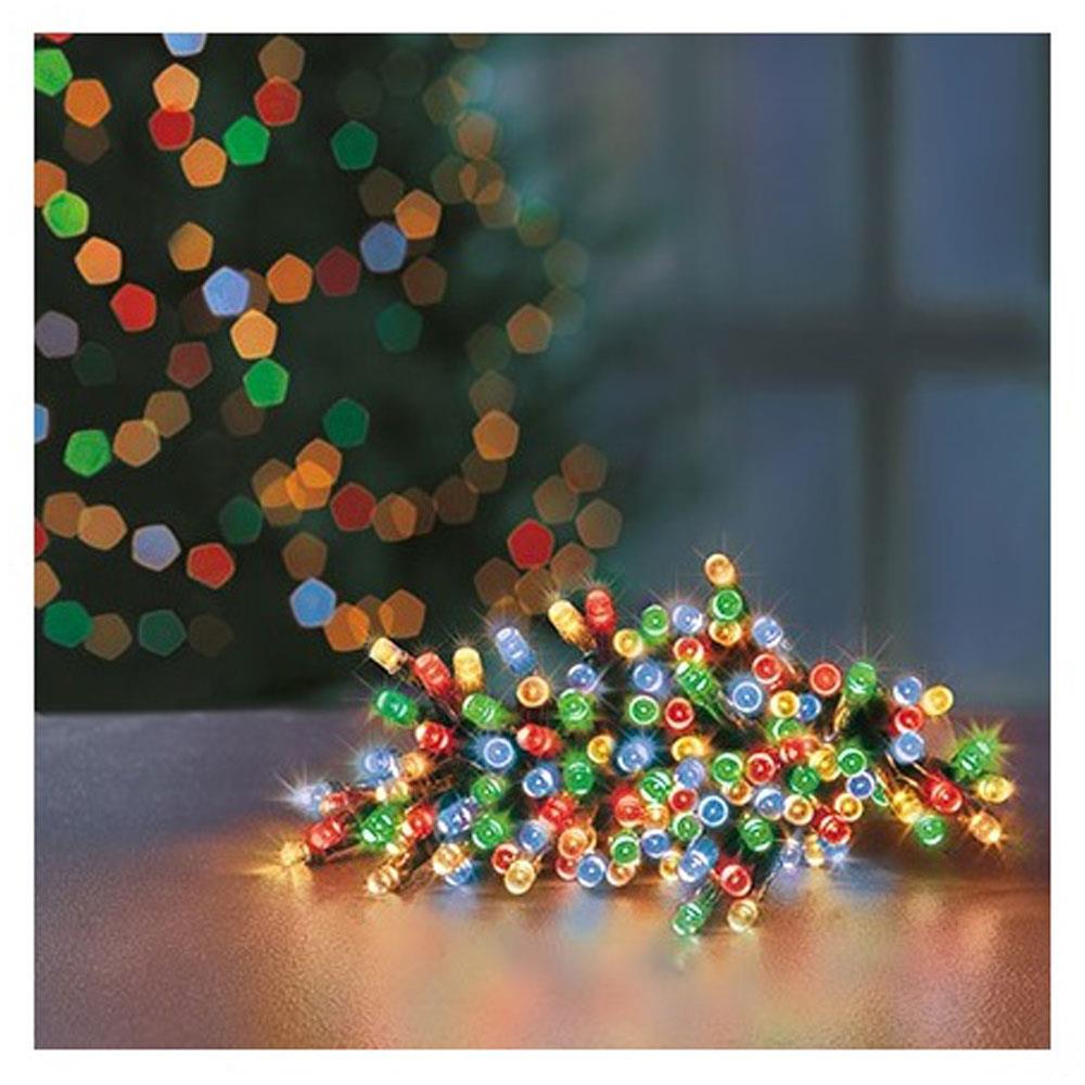 Premier Decoration Christmas LED Lights Multi Action Battery Operated With Timer 200 - Multicolour