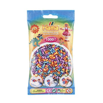Hama 1000 Midi Beads In Bag Cylindrical Plastic - Striped Mix