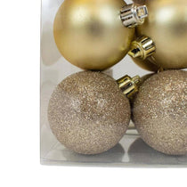 Premier Christmas Decorations Multi Finish Balls 24 x 60mm - Champagne Gold