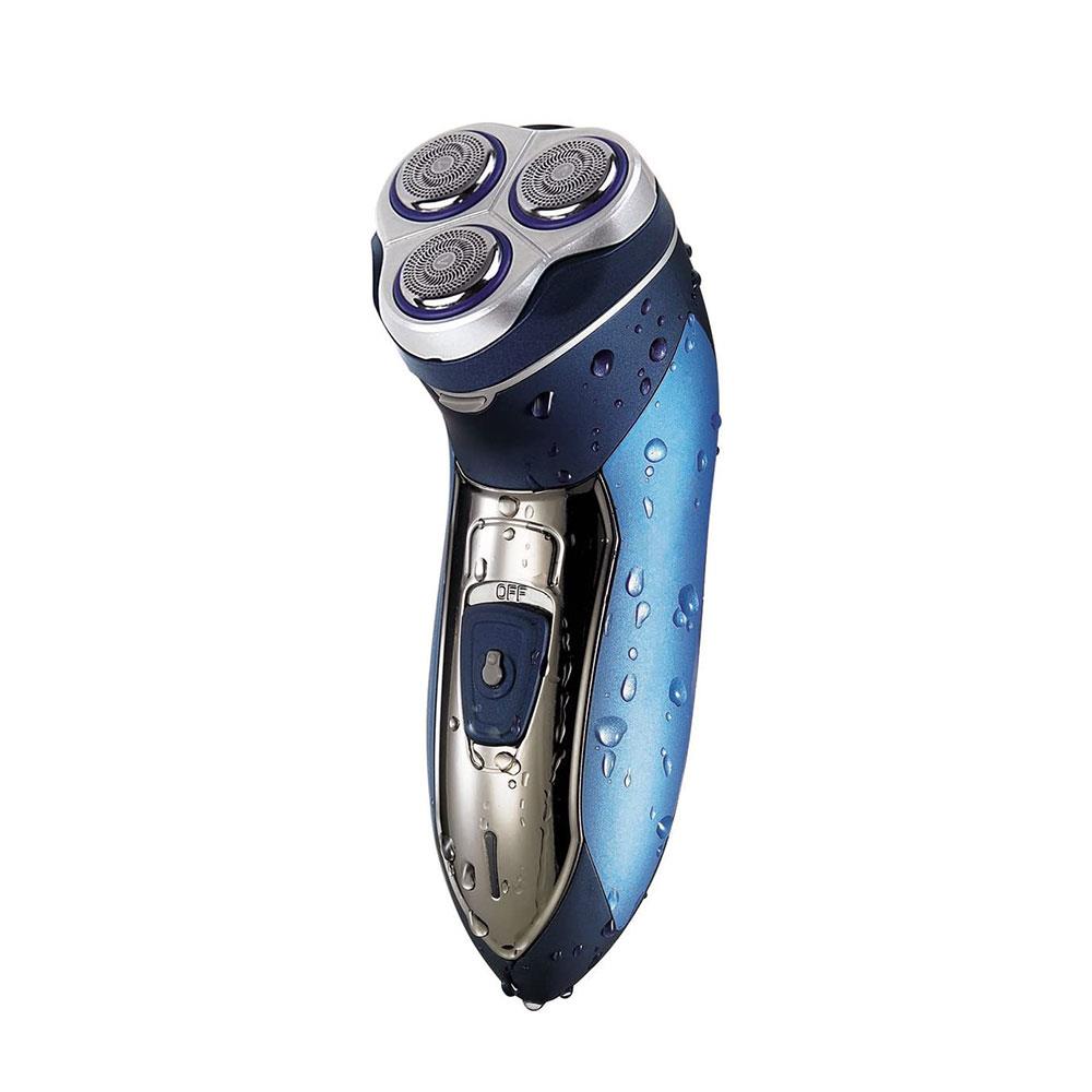 Omega Corded And Cordless Rechargeable Men's Shaver And Pop-up Trimmer Washable Floating 3 Head - Blue Main image