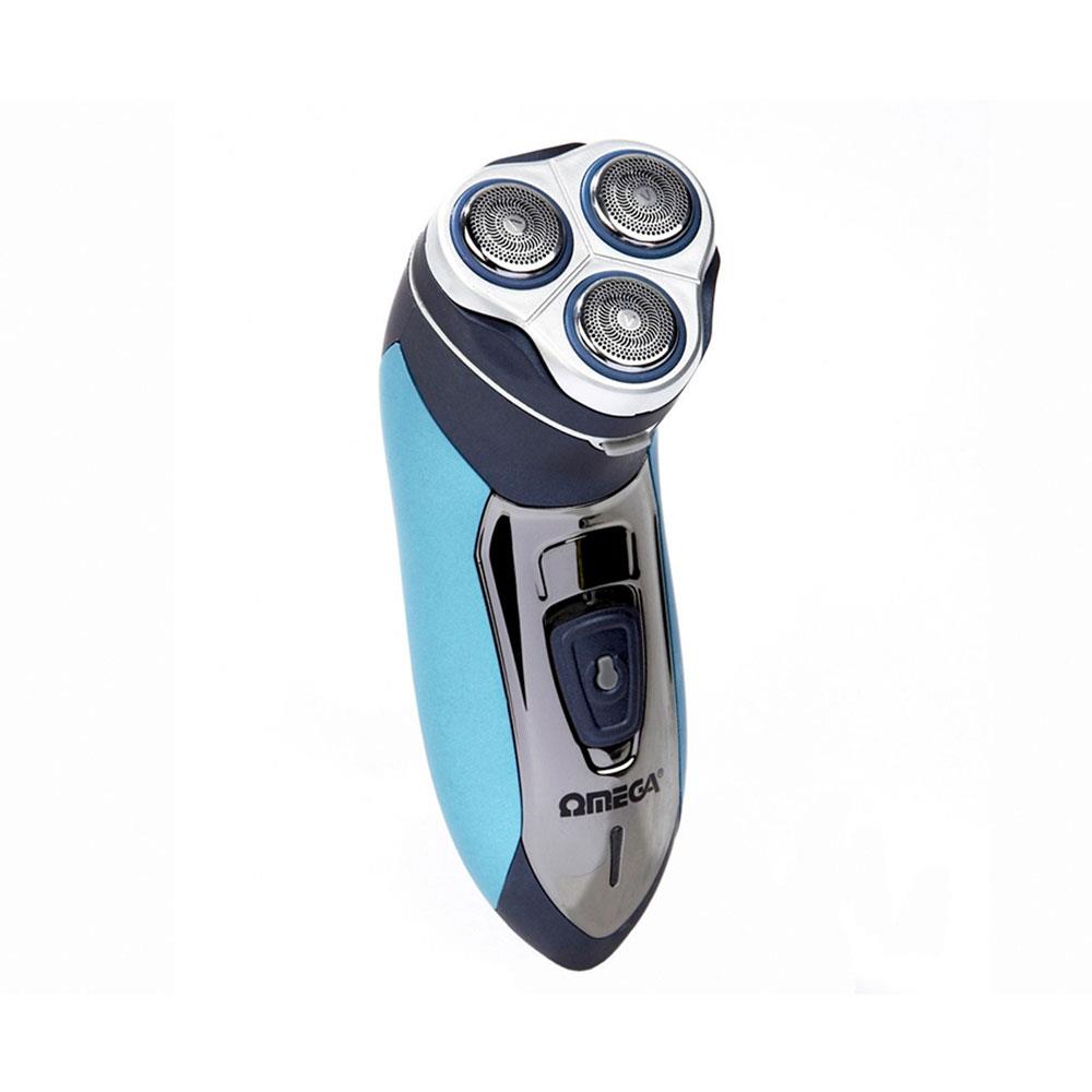Omega Corded And Cordless Rechargeable Men's Shaver And Pop-up Trimmer Washable Floating 3 Head - Blue Secondary image