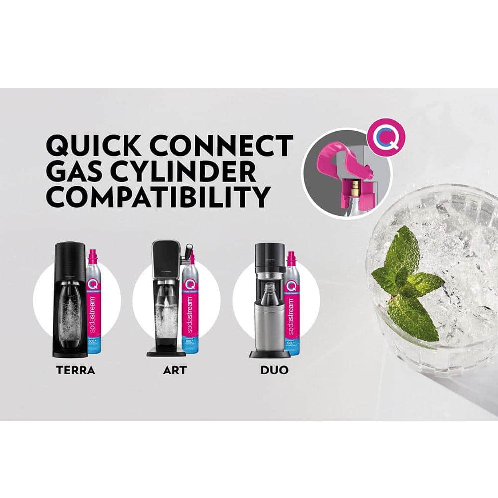 SodaStream Spare Gas Cylinder For Sparkling Water Maker And CO2 Cylinder For Making Fizzy Carbonated Water 60 Litre - Blue/Pink