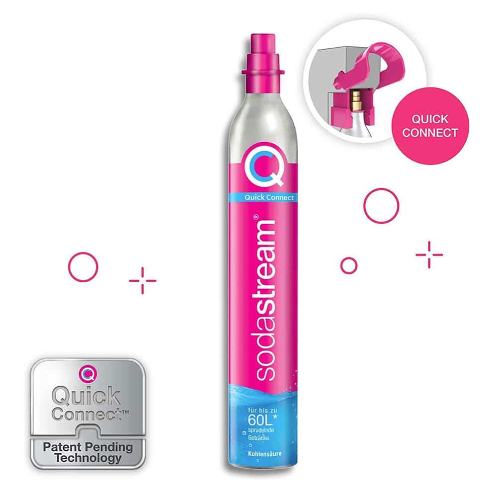 SodaStream Spare Gas Cylinder For Sparkling Water Maker And CO2 Cylinder For Making Fizzy Carbonated Water 60 Litre - Blue/Pink
