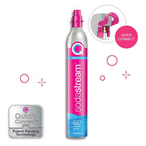 SodaStream Spare Gas Cylinder For Sparkling Water Maker And CO2 Cylinder For Making Fizzy Carbonated Water 60 Litre - Blue/Pink
