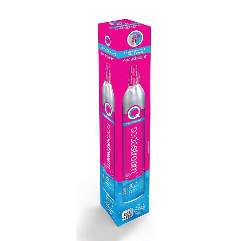 SodaStream Spare Gas Cylinder For Sparkling Water Maker And CO2 Cylinder For Making Fizzy Carbonated Water 60 Litre - Blue/Pink