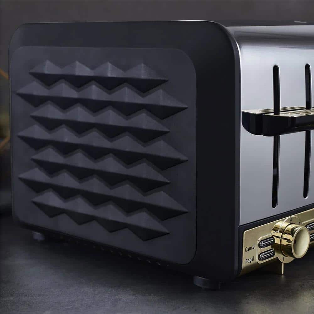 Swan Gatsby 4 Slice Toaster Diamond Pattern Design 1850 W - Black And Gold