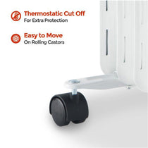 Igenix 9 Fin Oil Filled Radiator With 3 Heat Settings And Overheat Protection 2000W - White