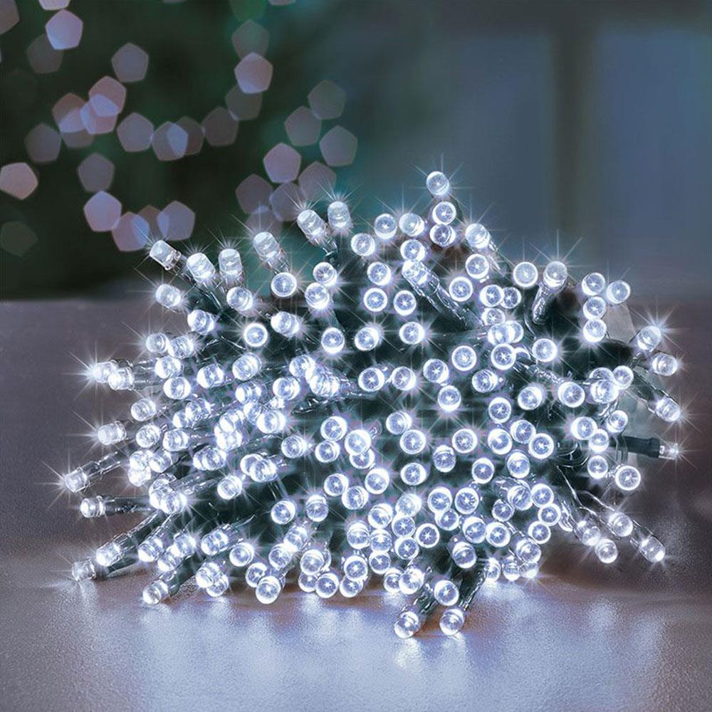 Premier 200 Multi Action LED Supabrights Christmas Lights With Timer - White Secondary image