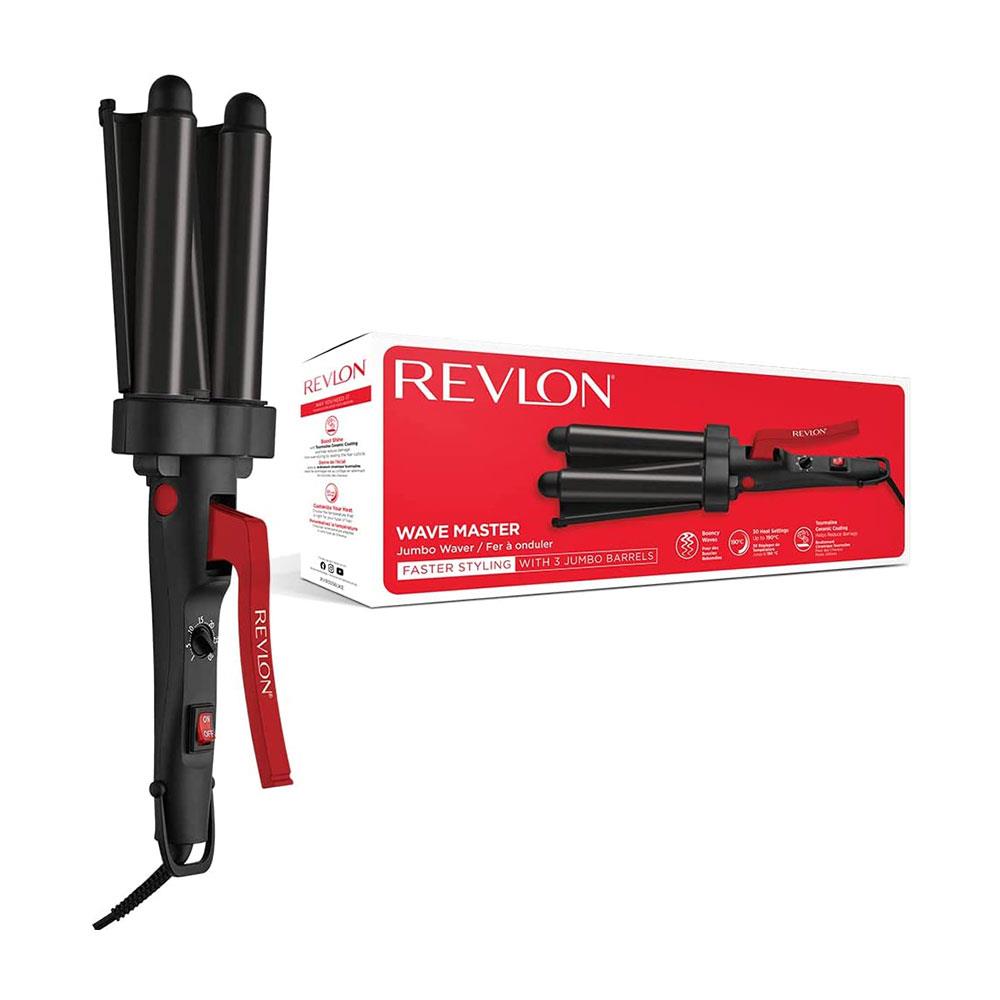 Revlon Wave Master Jumbo Waver Faster Styling With 3 Jumbo Barrels 30 Heat Settings - Black