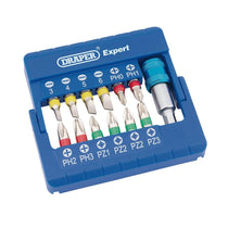 Draper Expert Coloured Screwdriver Bit Set With Magnetic Holder - 13 Piece