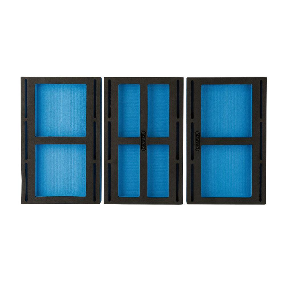 Draper 1/4 Drawer Eva Insert Infill Tray 3 Piece Set - Blue