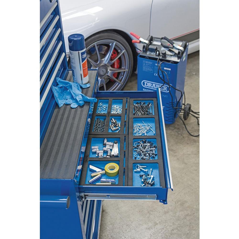 Draper 1/4 Drawer Eva Insert Infill Tray 3 Piece Set - Blue