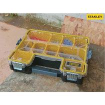 Stanley Fatmax Deep Professional Organiser Tool Box With Metal Latch And Seal - Black/Yellow