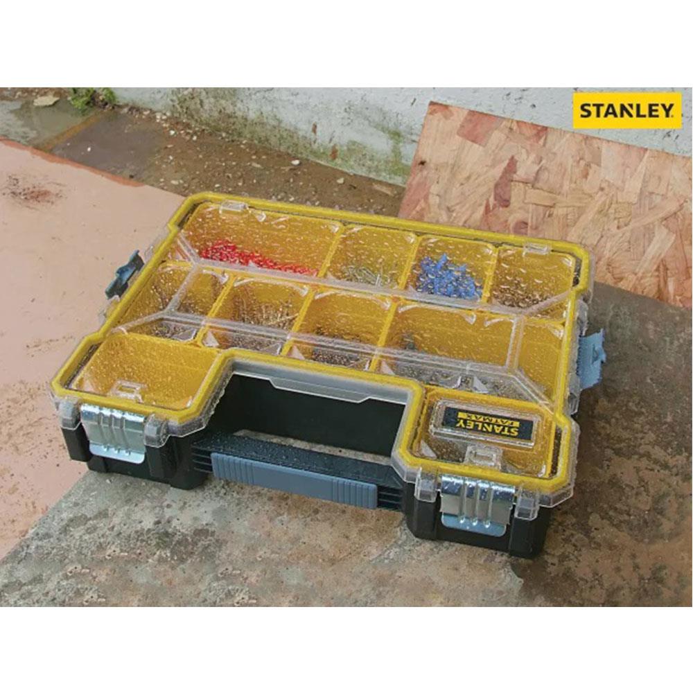 Stanley Fatmax Deep Professional Organiser Tool Box With Metal Latch And Seal - Black/Yellow