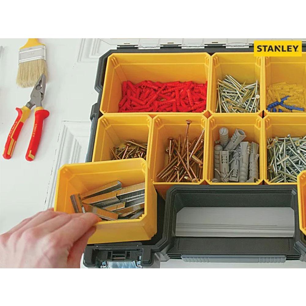 Stanley Fatmax Deep Professional Organiser Tool Box With Metal Latch And Seal - Black/Yellow
