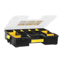 Stanley Sort Master Organiser Tool Box For Tools Small Parts Adjustable Compartments - Black/Yellow