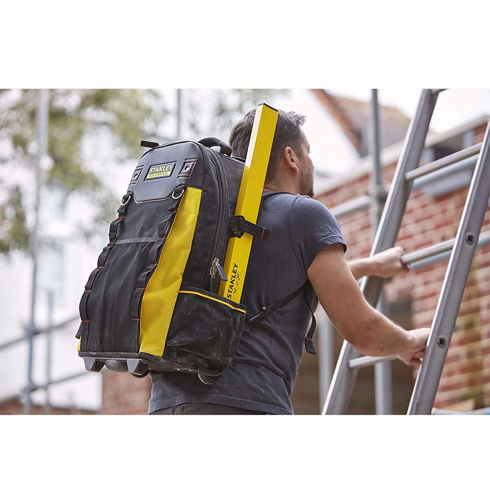 Stanley Fatmax Wheeled Backpack Rucksack Tool Bag With Wheels - Black/Yellow