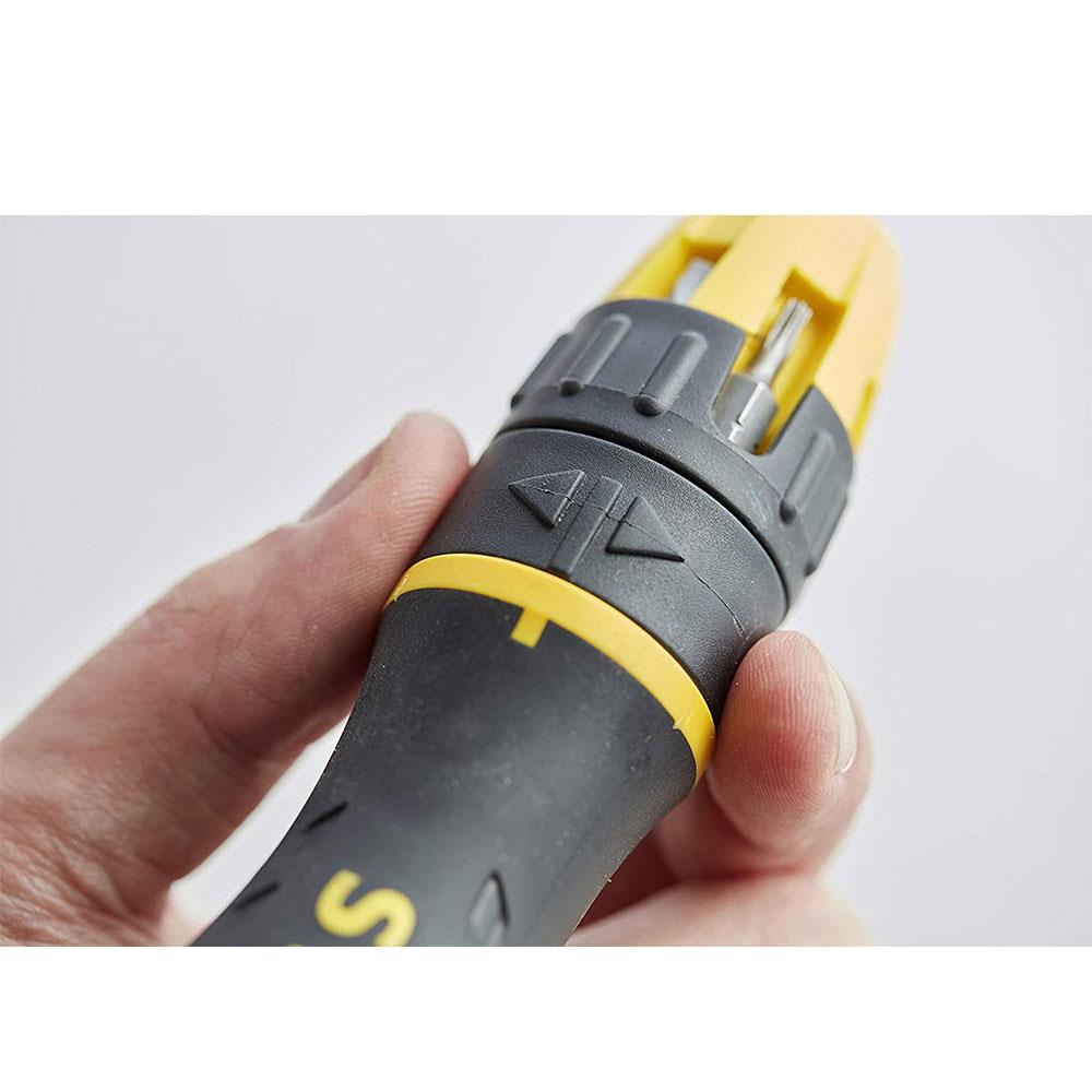 Stanley Multibit Ratchet Screwdriver And10 Bits - Black/Yellow