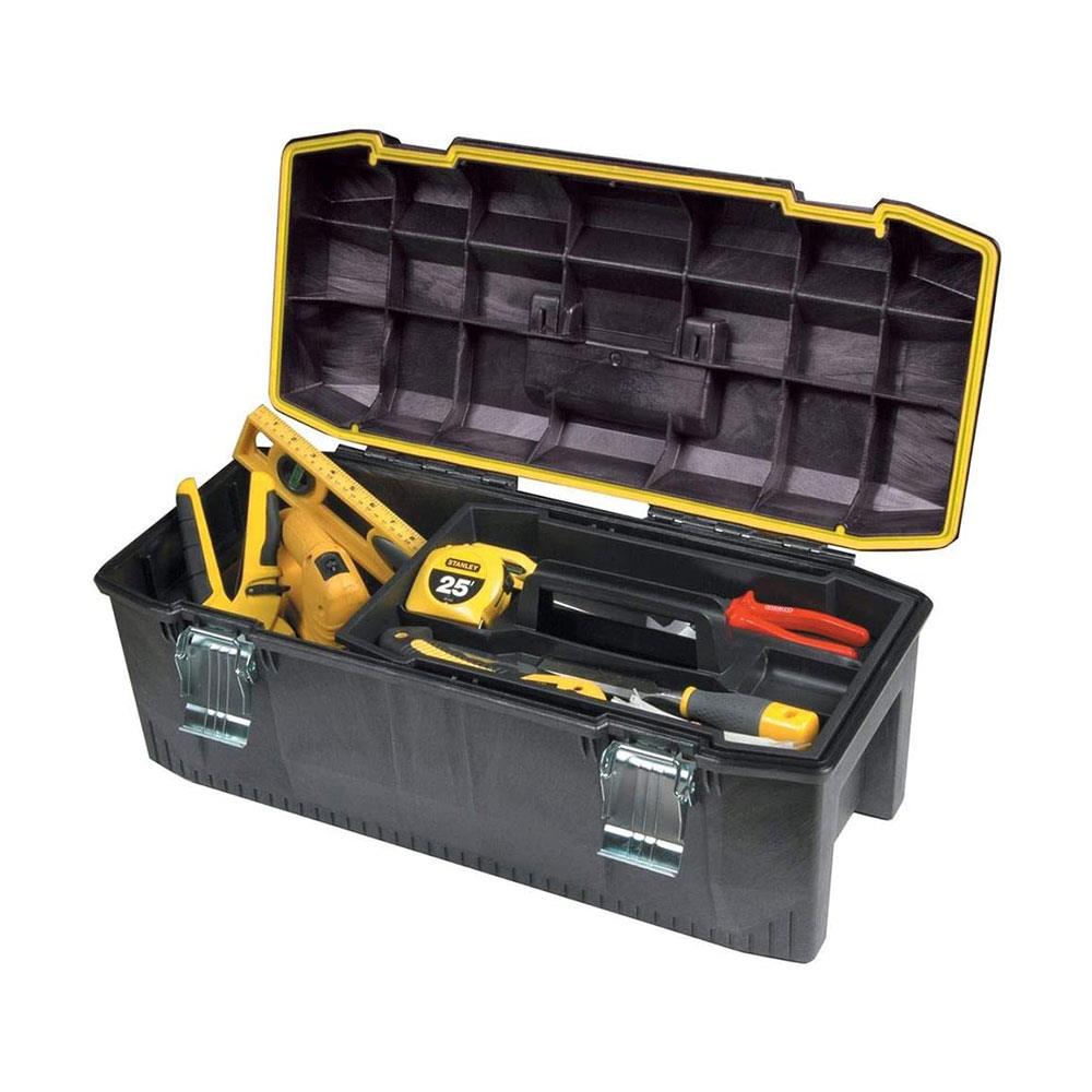 Stanley Fatmax 28 Inch Waterproof Toolbox Storage With Heavy Duty Metal Latch - Black