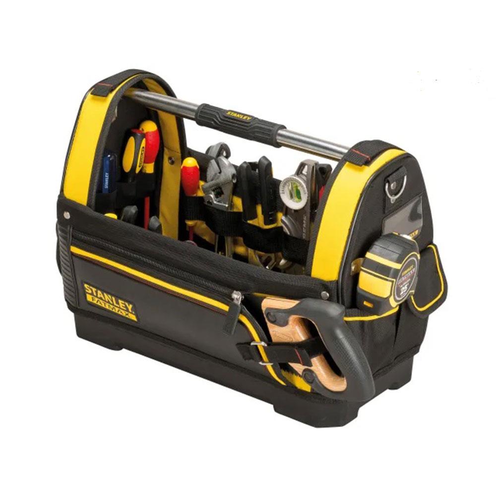 Stanley Fatmax 18 Inch Open Tote Tool Bag 48cm x 25cm x 33cm - Black/Yellow