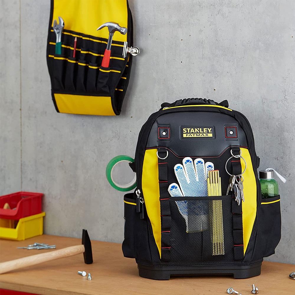 Stanley Fatmax Technicians Ruck Sack Tool Backpack Tool Bag 36cm x 46cm x 27cm - Black/Yellow