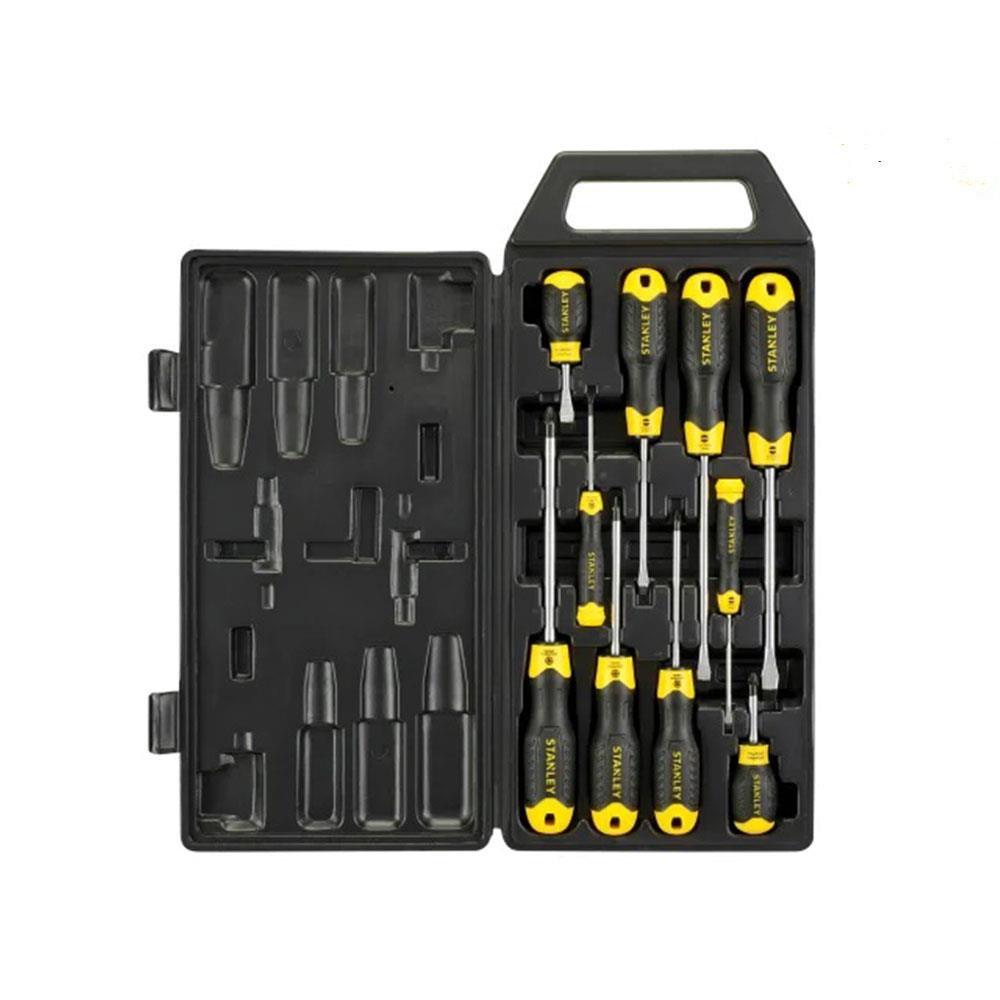 Stanley Cushion Grip Screwdriver Set Flared/Pozi - 10 Piece