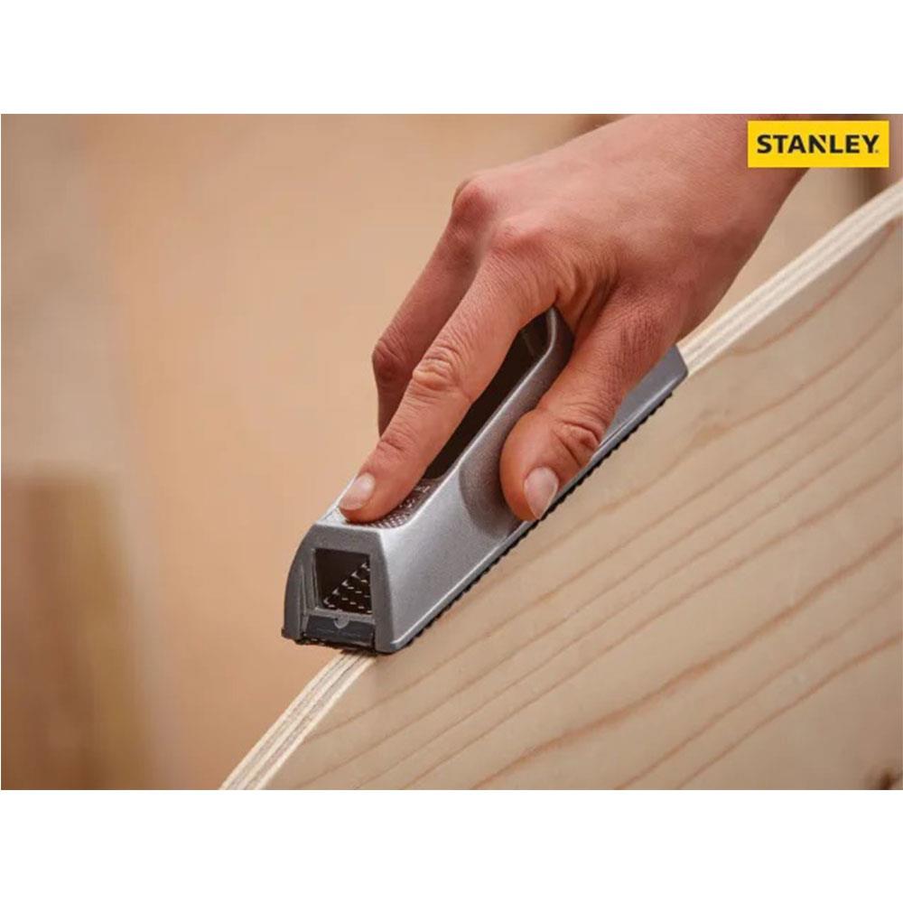 Stanley Surform Flat Block Plane Metal Body 153mm (140mm Blade) - Silver/Black