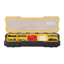 Stanley Fatmax 1/3 Shallow Professional Stackable Storage Organiser For Small Parts Removable Compartments - Black/Yellow 1-75-781