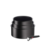 Tefal Ingenio Eco Resist Non-Stick Saucepans 16cm 18cm 20cm 4 Piece Set - Black