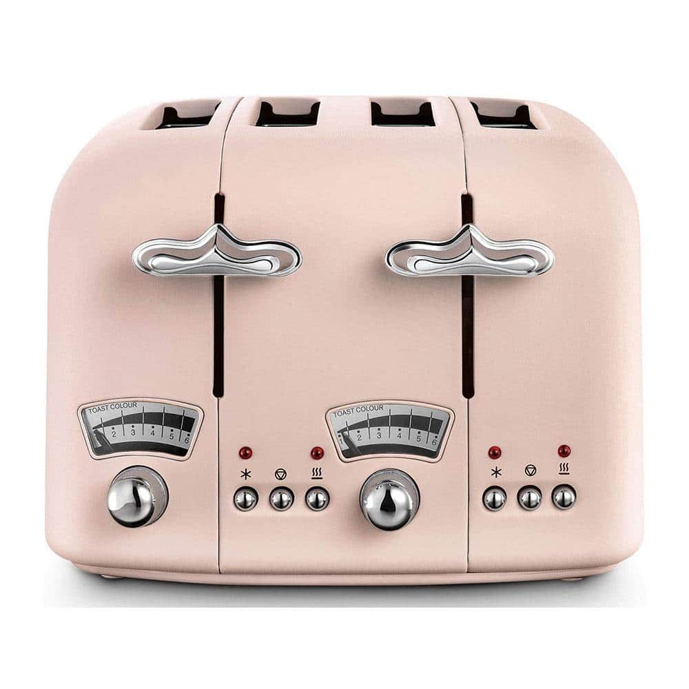 Delonghi Argento Flora 4 Slice Toaster Stainless Steel 1600 W - Pink