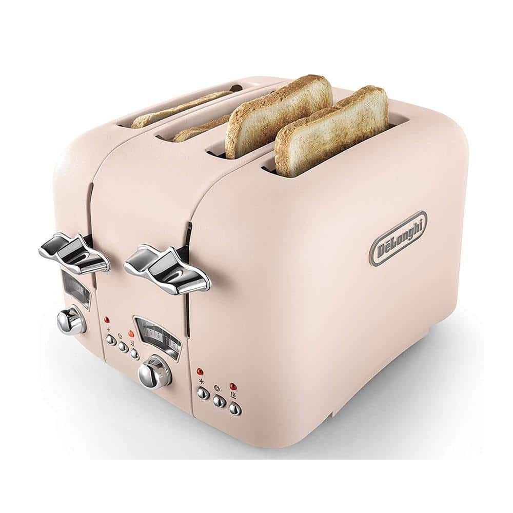 Delonghi Argento Flora 4 Slice Toaster Stainless Steel 1600 W - Pink