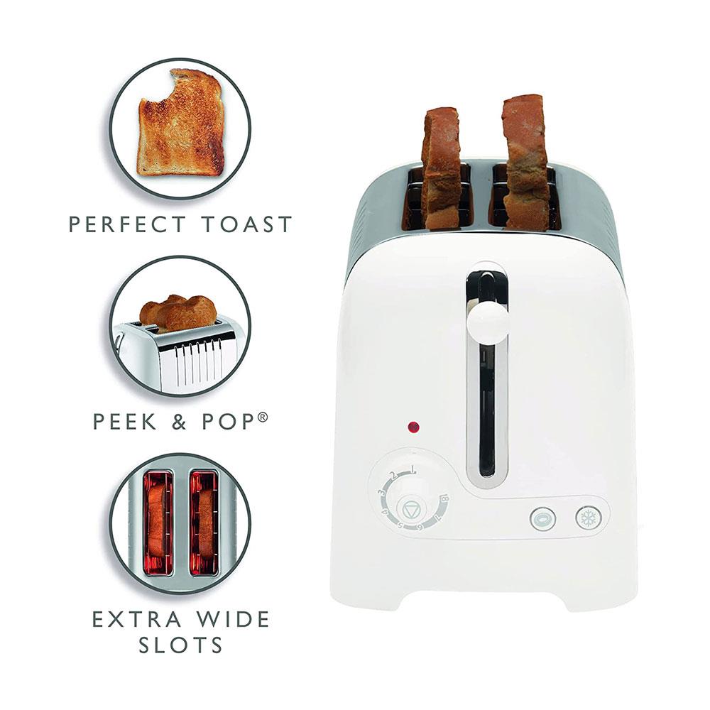 Dualit Lite 2 Slice Toaster With Bagel Defrost Cancel And Reheat Extra Wide Slots High Gloss 1100W - White Secondary image