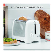 Dualit Lite 2 Slice Toaster With Bagel Defrost Cancel And Reheat Extra Wide Slots High Gloss 1100W - White