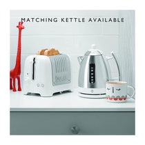 Dualit Lite 2 Slice Toaster With Bagel Defrost Cancel And Reheat Extra Wide Slots High Gloss 1100W - White