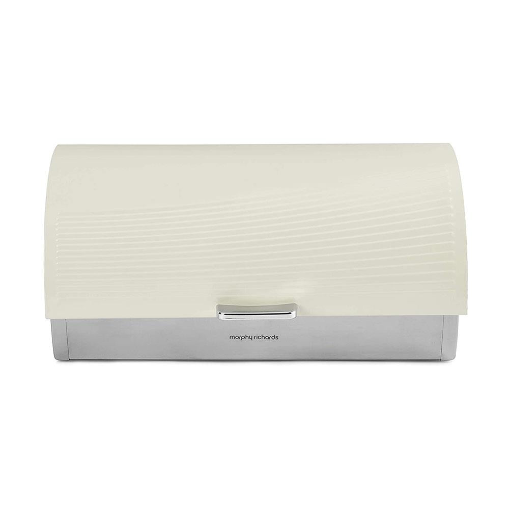 Morphy Richards Dune Roll Top Bread Bin Stainless Steel - Ivory Cream