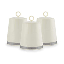 Morphy Richards Tea Coffee Sugar Kitchen Storage Canisters Set of 3 - Ivory Cream