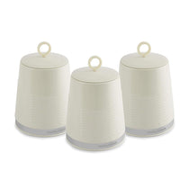 Morphy Richards Tea Coffee Sugar Kitchen Storage Canisters Set of 3 - Ivory Cream