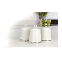 Morphy Richards Tea Coffee Sugar Kitchen Storage Canisters Set of 3 - Ivory Cream
