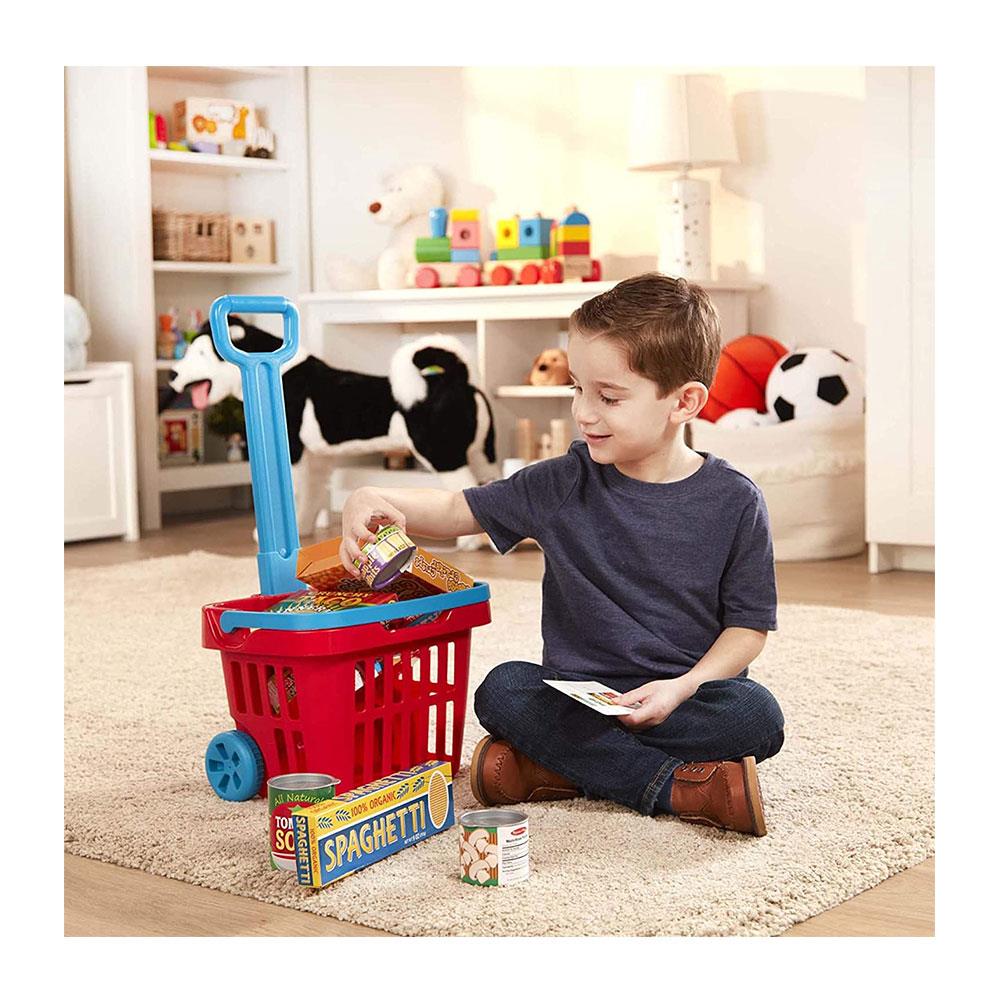Melissa & Doug Fill & Roll Grocery Basket Food Play 11 Pieces Set - Multicolour Secondary image