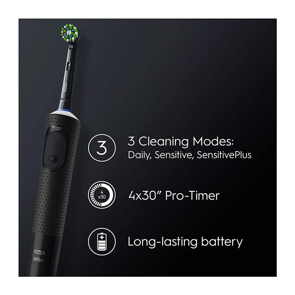 Oral-B Vitality PRO Electric Toothbrush 2 Toothbrush Heads 3 Cleaning Modes Gift Edition Duo Pack - Black/Lilac