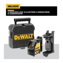 Dewalt 2-Way Self Levelling Cross Line Green Laser With Battery Carry Case And Mounting Bracket - Black/Yellow