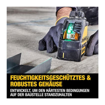 Dewalt 2-Way Self Levelling Cross Line Green Laser With Battery Carry Case And Mounting Bracket - Black/Yellow