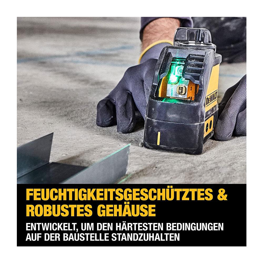 Dewalt 2-Way Self Levelling Cross Line Green Laser With Battery Carry Case And Mounting Bracket - Black/Yellow