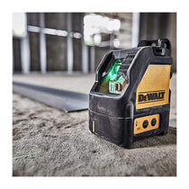 Dewalt 2-Way Self Levelling Cross Line Green Laser With Battery Carry Case And Mounting Bracket - Black/Yellow