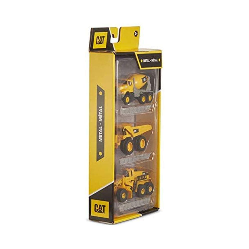 CAT Construction Metal Die Cast Vehicles 3 Pack Cement Mixer Dump Truck Road Grader - Yellow/Black Secondary image