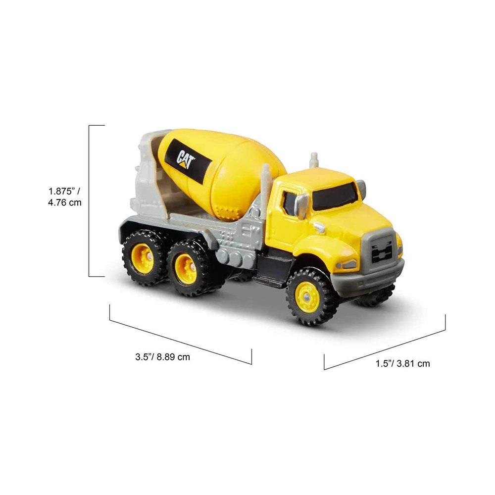 CAT Construction Metal Die Cast Vehicles 3 Pack Cement Mixer Dump Truck Road Grader - Yellow/Black