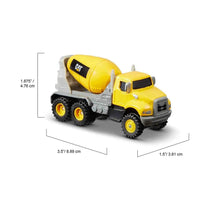 CAT Construction Metal Die Cast Vehicles 3 Pack Cement Mixer Dump Truck Road Grader - Yellow/Black