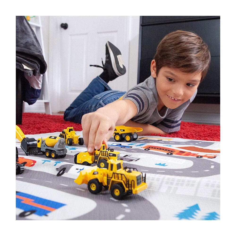 CAT Construction Metal Die Cast Vehicles 3 Pack Cement Mixer Dump Truck Road Grader - Yellow/Black